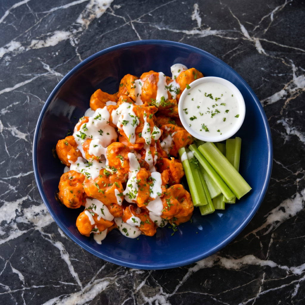 Buffalo Cauliflower Bites: Wings for Plants (and Everyone Else)