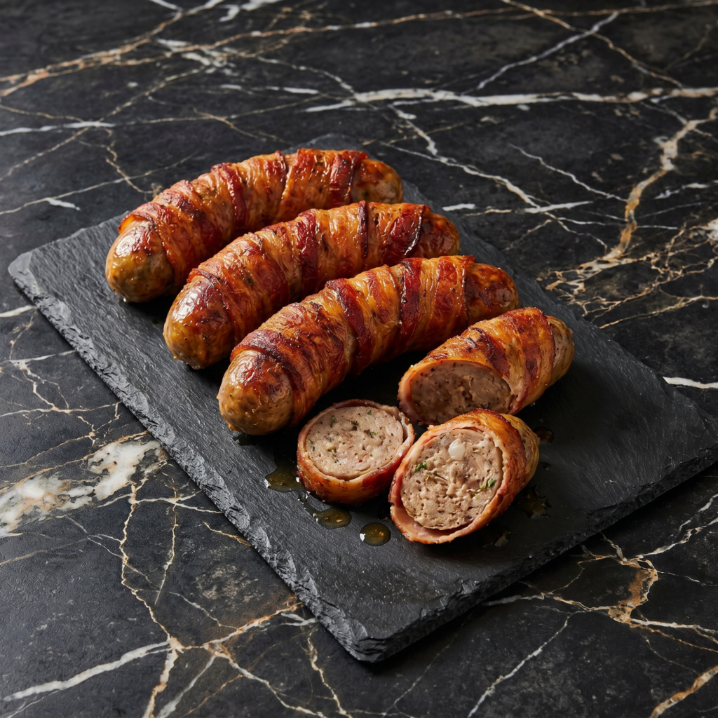 Bacon Wrapped Sausages: Two Meats, One Stick, Zero Remorse