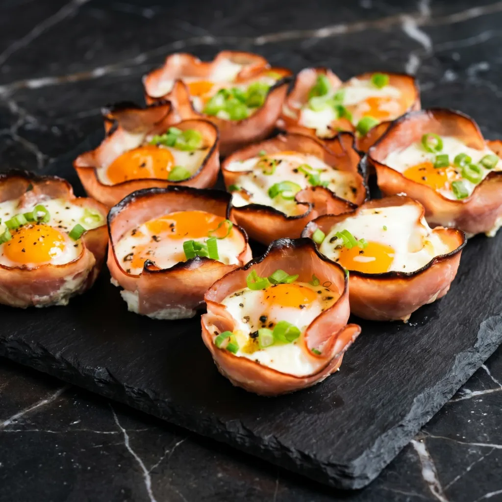 Baked Eggs in Ham Cups: Breakfast in Crispy Pork Bowls