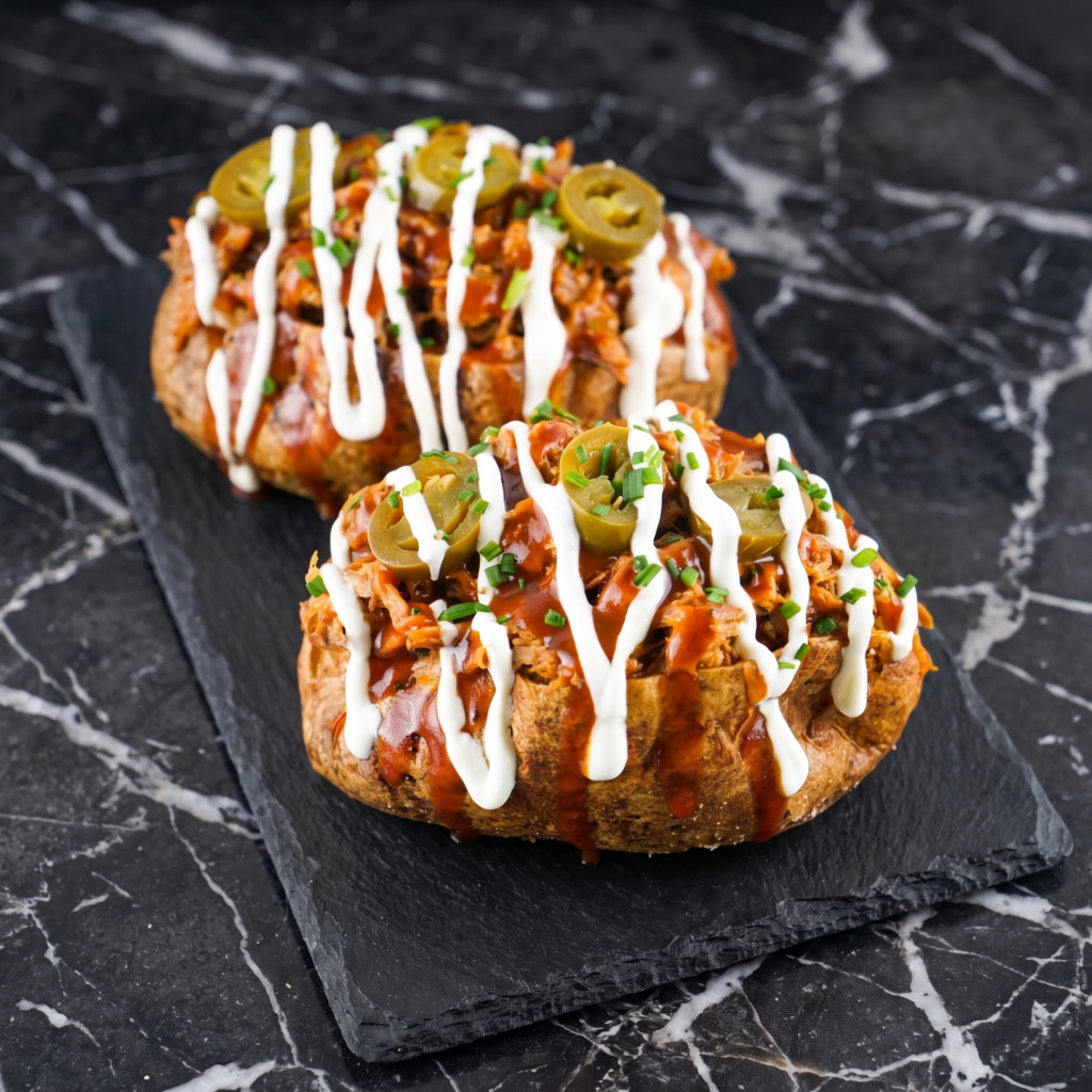 Pulled Pork Baked Potato (A Whole Meal Stuffed in a Spud)