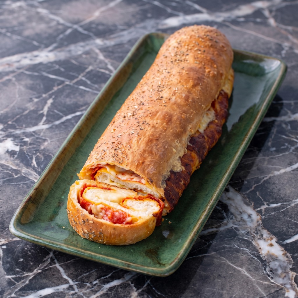 Pepperoni Bread (Pizza Flavors Rolled into a Golden Loaf)