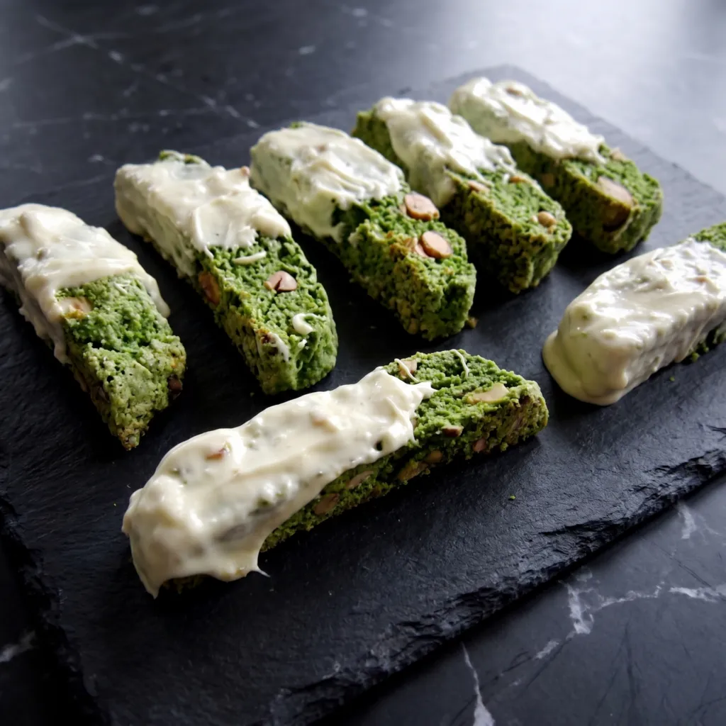 Matcha & White Chocolate Biscotti (Dip, Crunch, Repeat)