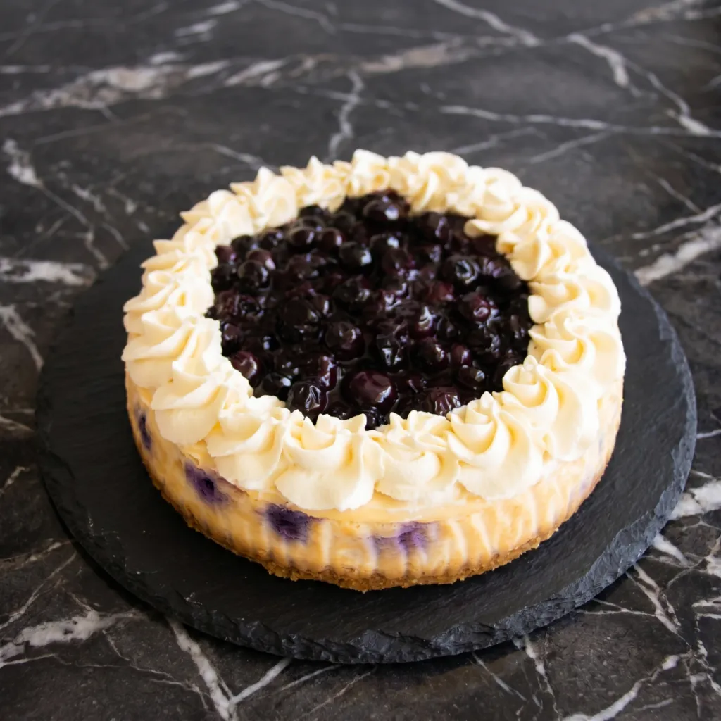 Blueberry Cheesecake (Swirled, Sauced, and Spectacular)