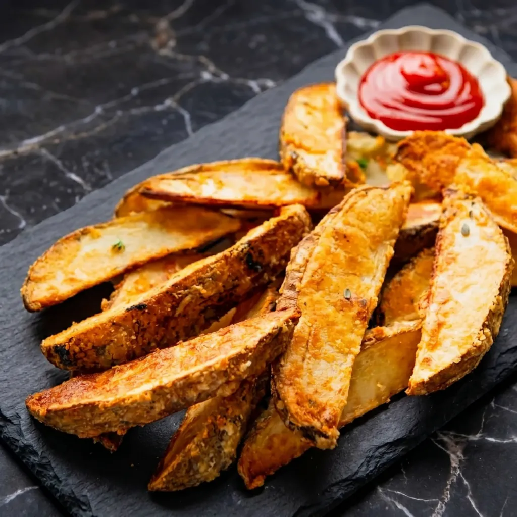 Potato Wedges (Crispy outside, Fluffy inside & 35 minutes)