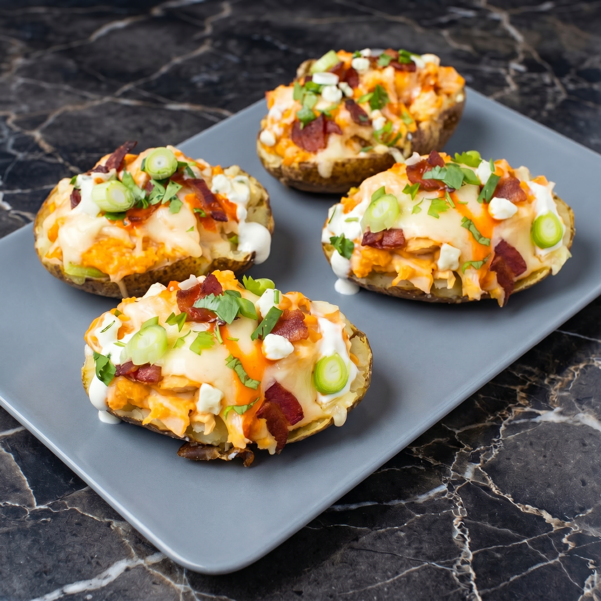Buffalo Chicken Stuffed Potatoes (Game Day on a Potato)
