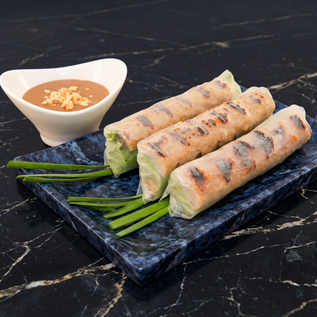 Nem Nuong Cuon (Vietnamese Grilled Pork Spring Rolls)